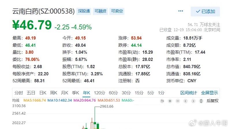 云南白药股票历史行情深度解析，小巷投资宝藏与独特风味小店揭秘